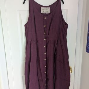 Plum Sleeveless Midi Dress by Linenfeels (etsy)